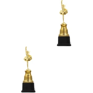 2 Pezzi Trofeo Danza Balletto Decorativo Premi d'Oro Bambino Bambina - Foto 1 di 12