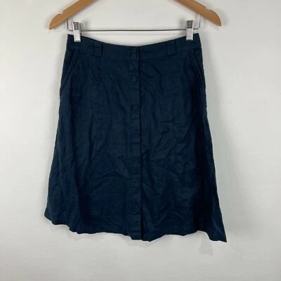 Falda mujer Naf Naf talla 34 AU 6 azul línea A bolsillos lino 21029 Foto 1 de 4