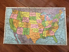 Vintage Rand McNally Double Sided Puzzle Map United States One Side, World Other