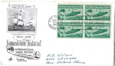 4 '57 FDCs Int. Naval Review, 100 yrs Steel, Oklahoma Sthd, Nat. Edu Association - Image 1 of 4