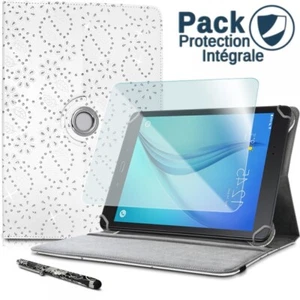Pack Étui Diamants Blanc + Verre Flexible + Stylet pour EssentielB Smart'Tab 100 - Photo 1 sur 4