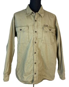 Columbia Barn Chore Coat Jacket Mens XL Beige Fleece Lined Canvas Button Up - Picture 1 of 13