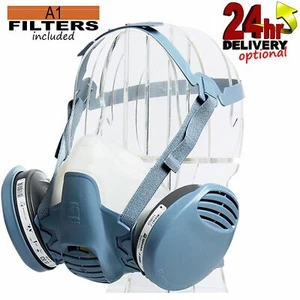 Spirotek HM8500 Halbgesicht Autolack Doppel Atemschutzmaske + A1 F9500 Filter Inc - Bild 1 von 3