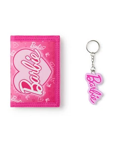 Barbie Pink Logo Hook and Loop Wallet Girls - Picture 1 of 8