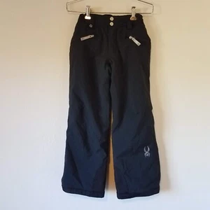 Spyder Ski Snow Pants Girls 8 Black Vixen Snowboard Adjustable Insulated 155328 - Picture 1 of 12