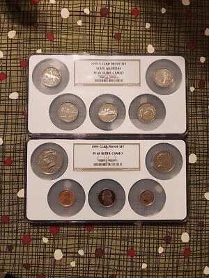 1999-S CLAD PROOF SET, COMPLETE MULTI COIN SET OF 10 COINS NGC PF69 ULTRA CAMEO - Image 1 of 4