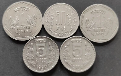 India Republic Set of 50 Paise, 1 Rupee & 5 Rs, minted at Foreign Mints (B-524) - Image 1 of 2