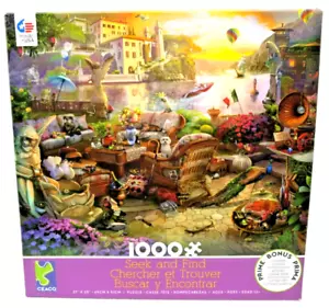 Ceaco Find & Seek Italian Terrace Puzzle 1000 PCS Birds Castle River Jigsaw New - Picture 1 of 9