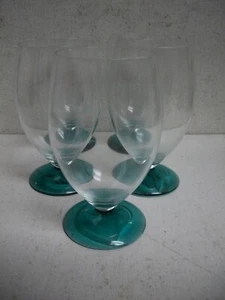 5 Mikasa Al Fresco Water Goblet W/Emerald Leaf Embossed Base 5 1/2" Tall - Picture 1 of 5