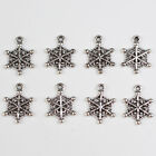 40pcs/lot Antique Silver Charms Snowflake Shape Pendants For Diy Jewelry Making