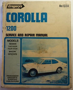 TOYOTA COROLLA 1200 SERIES SERVICE & REPAIR MANUAL NO 122A 1970 - 1978 HC - Picture 1 of 2