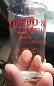 RED ACL PHOSPHO-SODA (FLEET) ACTIVE ELIMINATION MEASURED DOSE MEDICINE GLASS - Picture 1 of 5