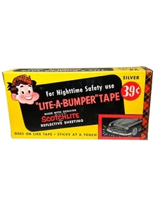 NEW OLD STOCK NOS 1950's SCOTCHLITE "LITE-A-BUMPER" REFLECTIVE TAPE - Picture 1 of 5
