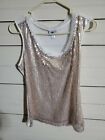 Womens Pink Sequin Sleveless Top Size M