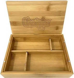 Lacquer Bamboo Smoking Box | Large Rolling Box / Chongz Magnetic Lid - Picture 1 of 8
