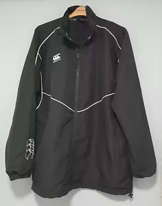 Canterbury Hombres Negro Vintage Rugby Chándal Cortavientos Golf Cremallera Completa Chaqueta 3XL - Imagen 1 de 12