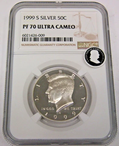 1999 S Silver 50C Kennedy Half NGC PF70 Ultra Cameo *Exceptional Cameo Contrast* Cover