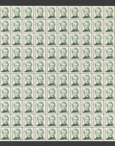 1985 US Scott #1852, 9c Sylvanus Thayer, Sheet of 100 MNH - Bild 1 von 1