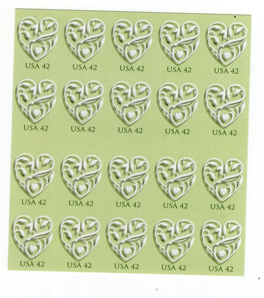 2008 42 cent Green Heart booklet of 20 Scott #4271a, Mint NH - Image 1 of 1