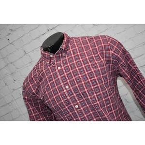 J Crew Dress Shirt Shirtings Herren Größe XL rot blau rot kariert Baumwolle  - Bild 1 von 5