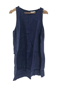 Reformation Jessi Leinen ärmellos A-Linie Minikleid marineblau Größe 10 - Bild 1 von 4