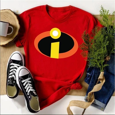 The Incredibles Printed T Shirt Cartoon Logo Womens Casual Wear Round Neck - Image 1 of 2