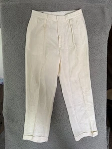 Polo Ralph Lauren Linen Pants Men's 32x32 Ivory White Pleated Beach - Picture 1 of 9