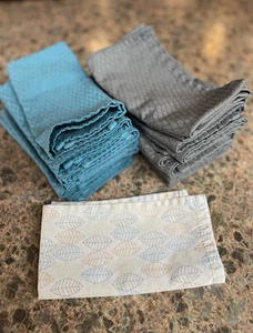 Norwex Napkins Preowned 18ct lot Gray Teal Excellent Cond. No Stains Microfiber - Picture 1 of 5