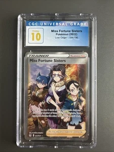 Miss Fortune Sisters Full Art #194/196 - CGC Pristine 10 Pokemon Lost Origin - Picture 1 of 2