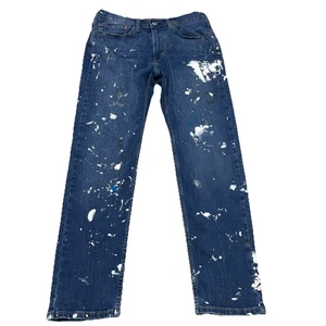 Jeans Levi's 502 uomo 34x32(30) vernice schizzata elasticizzato conico art grunge - Foto 1 di 13