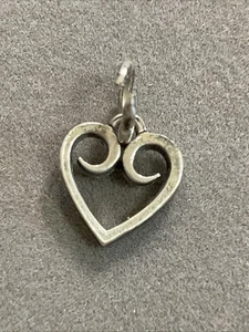 James Avery Sterling Silver Small Scrolled Heart Charm Pendant - Picture 1 of 4