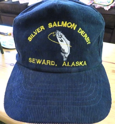 Gorra de béisbol de pana azul marino Seward Alaska Silver Salmon Derby Foto 1 de 4
