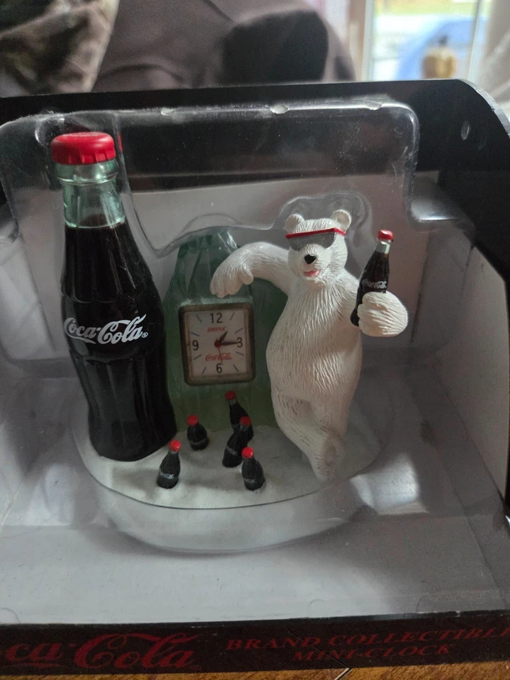 Mini reloj coleccionable vintage coca cola con el oso blanco grande y mini... Foto 1 de 2