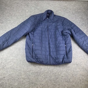 CHAPS Men's XL Blue Lightweight Quilted Puffer Jacket Full Zip Mock Neck A-91 - Picture 1 of 21