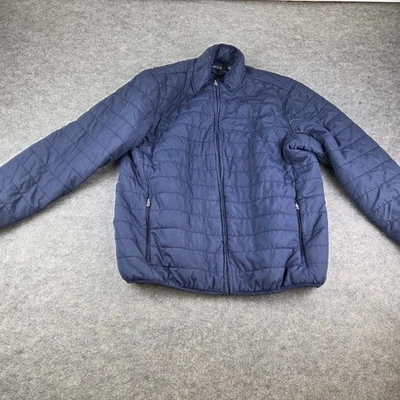 CHAPS Men's XL Blue Lightweight Quilted Puffer Jacket Full Zip Mock Neck A-91 - Image 1 of 4