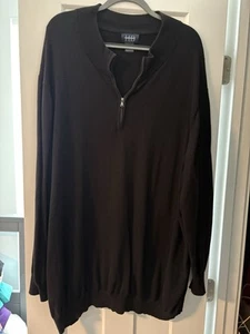 Men’s Big And Tall Harbor Bay 4x Blk Long Sleeve Quarter Zip Sweater - Picture 1 of 3