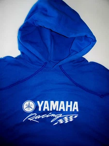 Yamaha Racing Screen Printed Royal Hooded Sweatshirt 9.3 oz. Heavy 50/50 - Picture 1 of 1