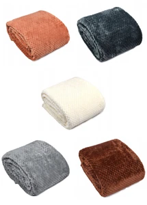 Kuscheldecke Tagesdecke Wohndecke Decke Waffel 160x200 220x200 Wolldecke Grau - Bild 1 von 13