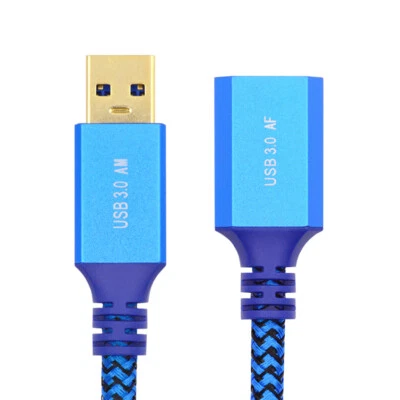 CY USB 3.0 Type-A Male to USB3.0 Cable Extension Blue Sleeve 5Gbps for Disk SSD - Image 1 of 4