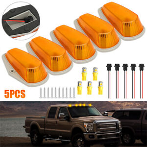5x FOR Ford F350 F150 F250 Roof Top 73-97 Cab Brake Lights Marker Lights Yellow 