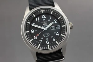 [MINT] Seiko 5 Sports 7S36-03J0 SNZG11J1 Automatic Men's Military Watch BLACK - Picture 1 of 11