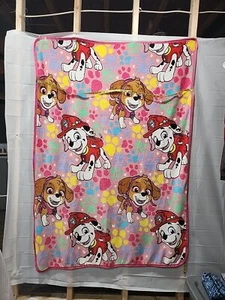 Paw Patrol Pup Power Throw Soft Plush Blanket Pink Approximately 44 X 62 - Picture 1 of 8