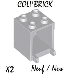 Lego 4345 - 2x Boite à lettres Container 2x2x2 - Gris Light Bluish Gray - NEUF - Imagen 1 de 1