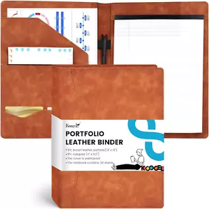 Carpeta de cuero portafolio, carpeta de cartera marrón para almohadilla legal portafolio organizar - Imagen 1 de 6