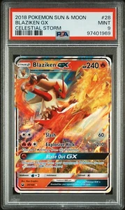 PSA 9 Pokémon TCG Blaziken GX Tempesta Celeste 28/168 Holo Ultra Rara - Foto 1 di 2