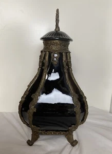 Vintage Ornate CASTILIAN IMPORTS Porcelain Urn Vase Vessel Bronze Floral Footed - Picture 1 of 14