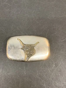 Vintage Longhorn Gürtelschnalle Lenkung Figural Bicolor Made in USA - Bild 1 von 8