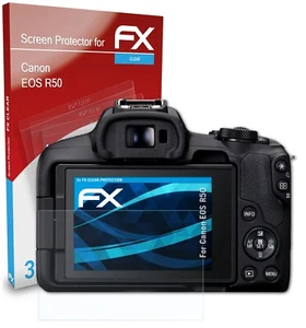 atFoliX 3x Film Protection d'écran pour Canon EOS R50 Protecteur d'écran clair - Photo 1 sur 9