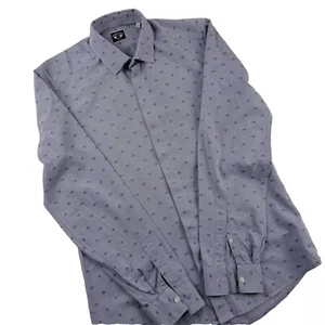 KENZO Paris Men's Shirt Eye Pattern Blue Casual 15" 39cm - Picture 1 of 8