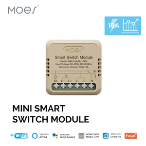 MOES WLAN Mini módulo de interruptor inteligente empotrado 16A monitor de energía Alexa Google APP - Imagen 1 de 18